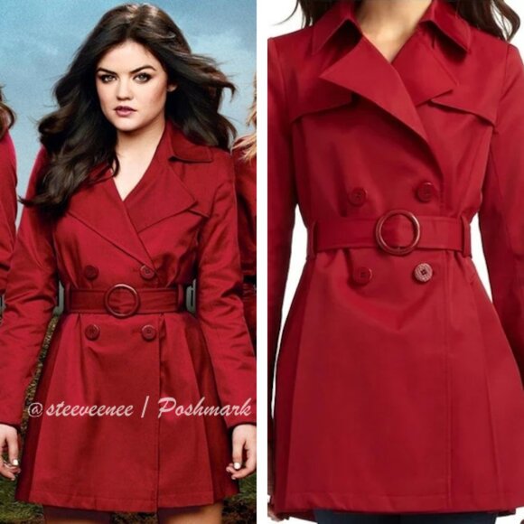 Via Spiga Double Breasted Fall Rain Trench Coat ASO Pretty Little Liars - Picture 1 of 9